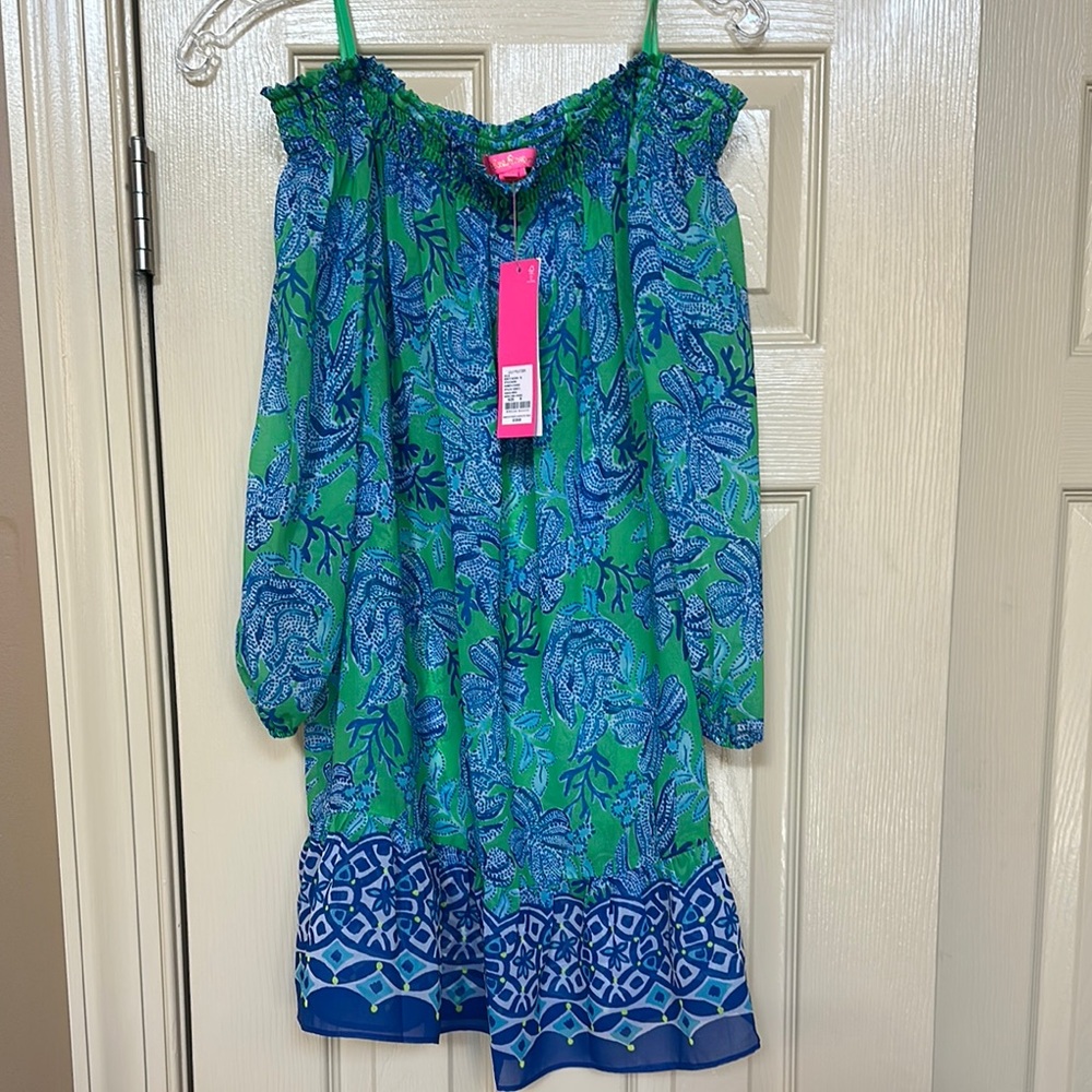 Lilly Pulitzer Maribeth Coverup- cabana green Keepin It Reel NWT